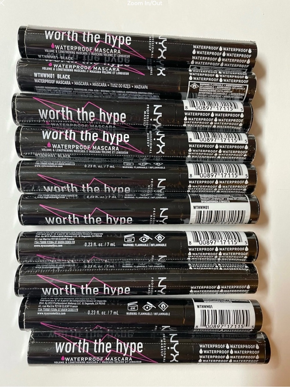 A lot of 10 NYX WORTH THE HYPE MASCARA